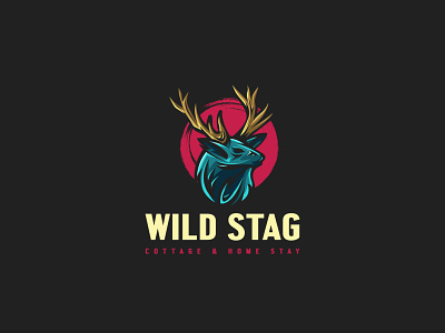 Wild Stag Logo Concept branding company creative design flat icon identity illustration lettering logo logo design mascot minimal typography wild