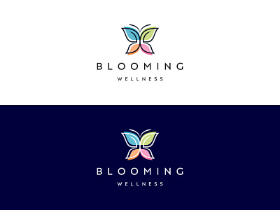 Blooming Wellness app branding creative design flat identity lettering logo minimal typography ui web wellness
