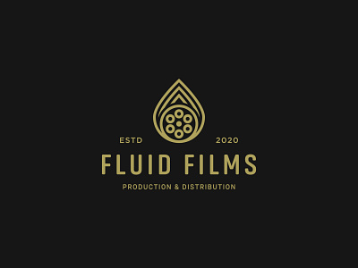 Fluid Films branding cinema creative design distribution films flat identity logo minimal movies production company typography ui web