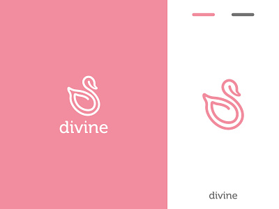 Divine Logo beauty brand branding creative design flat icon logo minimal pastel swan typography ui web wellness
