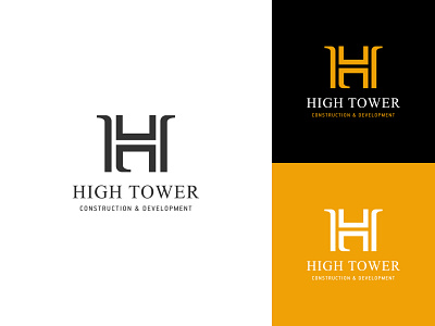High Tower Logo branding creative design flat icon identity logo minimal realestate typography web