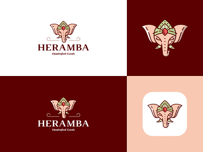 Heramba Logo branding creative design flat icon logo minimal typography ui web