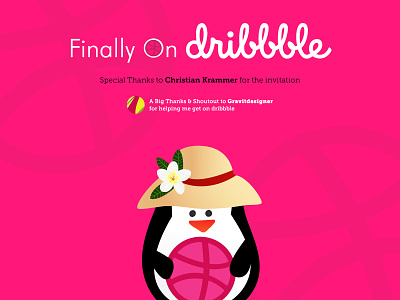 Hello Dribbble debut design hello illustration linux open source shot thanks