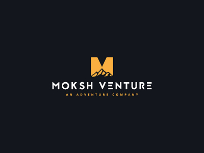 Moksh Venture adventure branding business company identity logo minimal mountain trekking vector