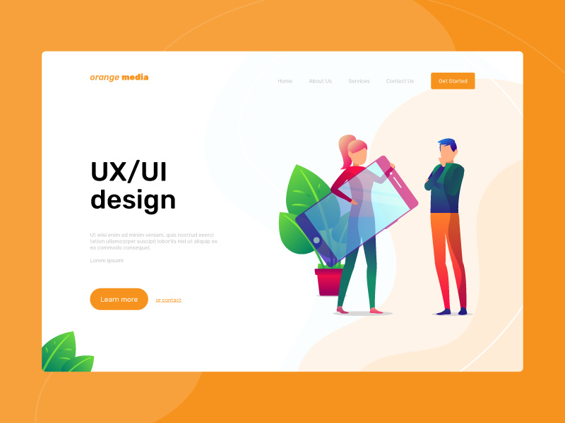 Orange Media Landing Page by Shrinidhi Kowndinya on Dribbble