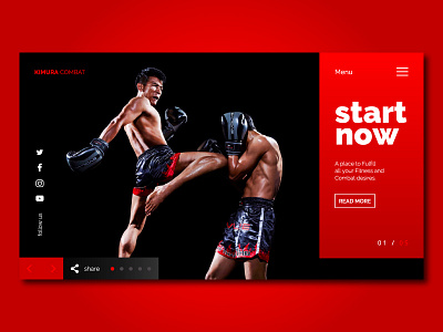 Kimura Combat Landing Page adobe agency app art artwork branding business company creative design flat identity illustration illustrator minimal ui ux vector web website