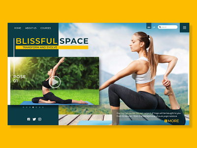 Blissful Space branding company creative design identity landing design landing page logo media meditation minimal studio ui ux web website wellness yoga