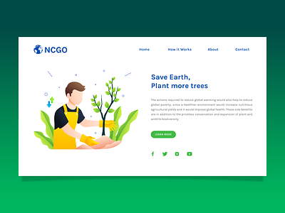 Save Earth adobe app art branding creative design flat header icon illustration illustrator landing page logo minimal ui ux vector web web design website