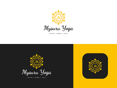 Mysuru Yoga Logo adobe app branding business company creative design fitness flat identity illustrator logo logodesign minimal type vector web website yoga yoga logo