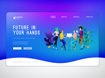 Mastero Landing Page app branding clean company creative design graphics icon illustration landing minimal site ui ux web website