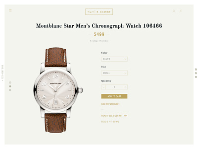 Luxury Watch Product Page checkout company design ecommerce product product page typography ui ux watch web