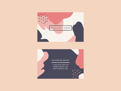 Valley of Flowers Business Cards brand identity brand identity design branding business cards lettering logo minimal pastel colors pattern print design stationery type typography