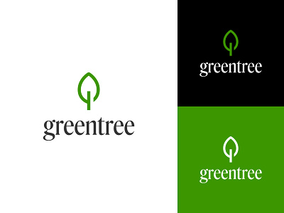 Greentree Logo brand identity branding creative design flat green icon landscaping lettering logo minimal typography ui web