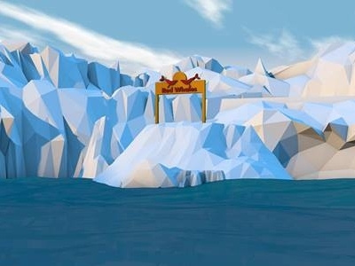 Le saut de l'empereur 3d animation cinema4d freestyle lowpoly penguin realflow