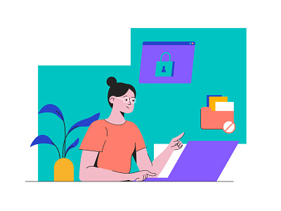 girl working flat graphic design illustration minimal vector