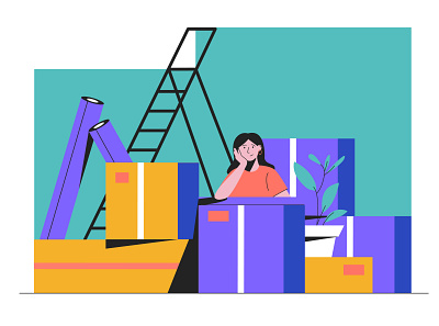 relocation flat illustration illustrator minimal