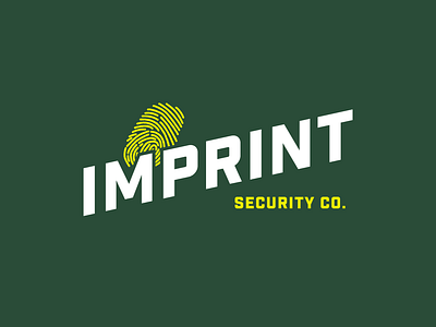 IMPRINT Security Co. branding fingerprint illustrator industrial industry logo design logotype logotypedesign sans serif security vintage logo wordmark