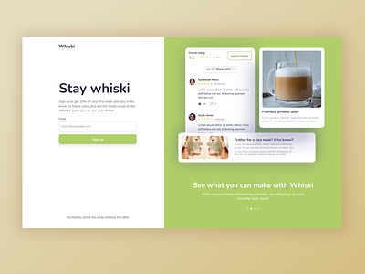 Whiski - Splash Page UI