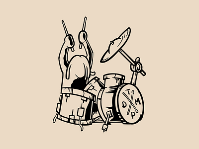 Illustrated Logo adobe illustrator branding design drummer drums graphic design illustrated logo illustration logo melbourne music vector