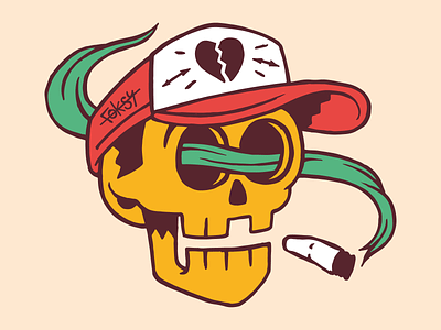 Ganja skull // T-Shirt Design adobe illustrator design ganja illustration skull smoke vector