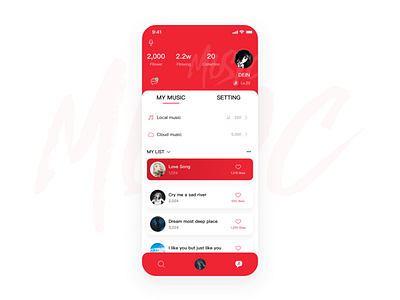 My music_Personal center app design user interface design