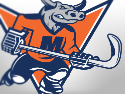 Missouri Mavericks bull echl hockey illustration logo mavericks missouri