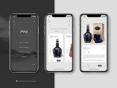 Whisky Market App app appdesign branding creative design ecommerce graphic graphicdesign inspiration interface minimal minimalism style trending uiux webdesign whiskey whisky woocommerce