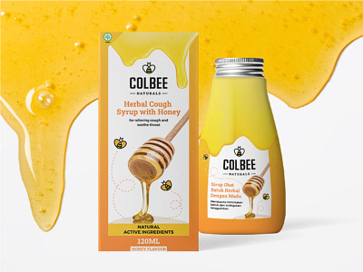 Herbal Cough Syrup with Honey Packaging Design branding cough syrup packaging honey honey packaging label design packaging packaging design packaging inspiration