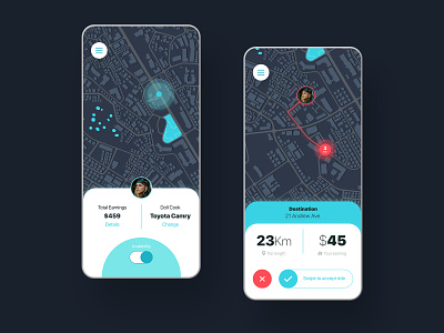 Moovr Ridesharing App android app dailyui dark design driver app ios mobile mockup ride rideshare sharing uber ui ux