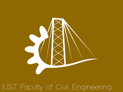 IUST School of Civil Engineering Logo branding bridge civil civil engineering faculty gear illustation logo logo design modern monocolor suspended suspended structure university visual identity