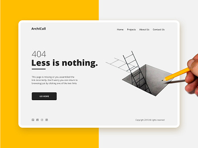 404 dribbble 404 error empty ladder less is more less is nothing mies van der rohe mimimal minimalism page not found ui ux website
