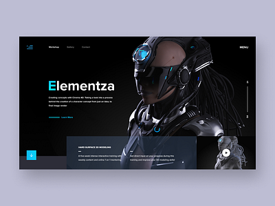 Elementza - concept redesign website 3d character design logo minimal typography ui ux web website
