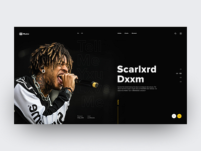 Muzicz - website concept design dxxm logo minimal music rap scarlxrd singer ui ux web website