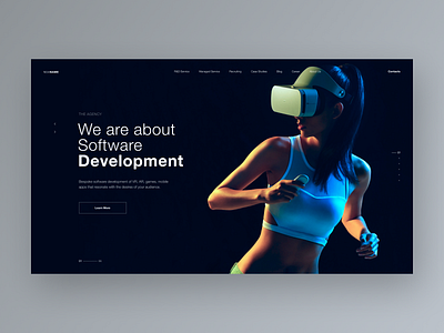 Header for NDA project 3d ar design developement girl landing minimal typography ui ux vr web website