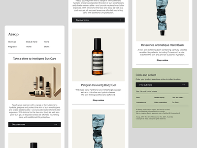 E-mail newsletter proposal for Aesop architect branding design graphic design ui ux