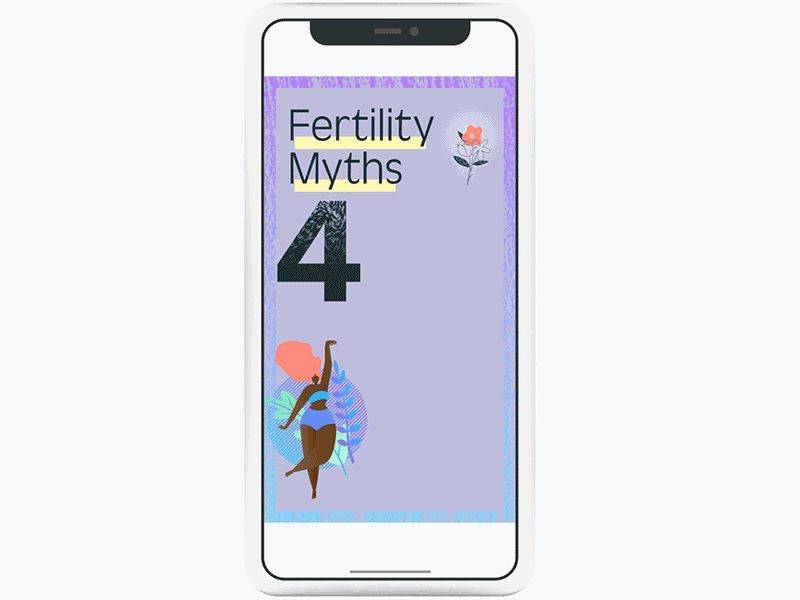 Fertility Myth 4 of 5 animation branding design fertility illustration instagram motion motion graphics typography vector