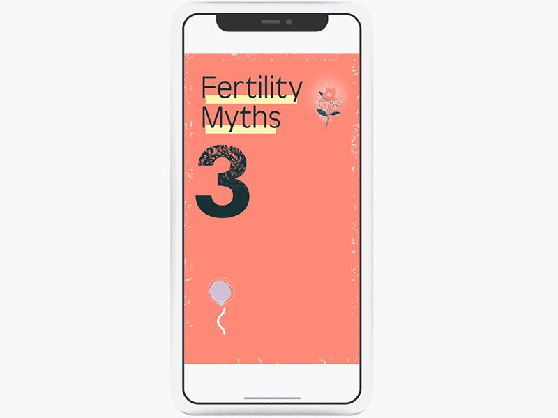 Fertility Myth 3 of 5 animation branding design fertility flat illustration instagram motion motion graphics type typography vector