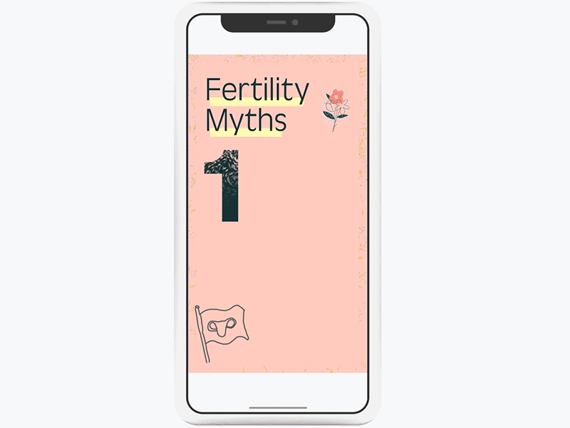 Fertility Myth 1 of 5 animation branding design fertility flat illustration instagram motion motion graphics type typography vector