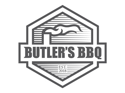 Butler's BBQ bbq brand branding food truck icon illustration illustrator logo smoke