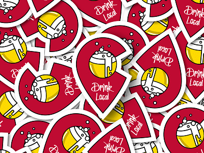 Drink Local Sticker beer beer design drink local icon iconography logo sticker