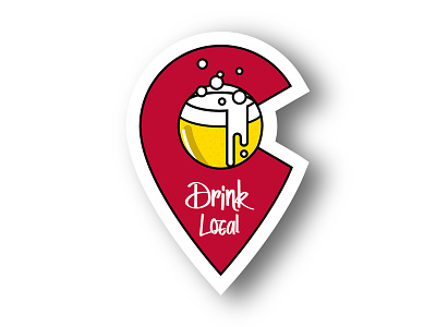 Drink Local Sticker beer beer design colorado denver drink local icon iconography illustration illustrator logo map sticker
