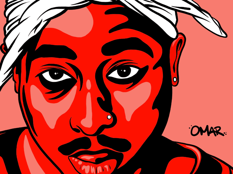 Tupac Illustration [Insta @omarsdesign for full piece] by [omar] on ...