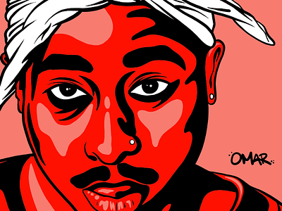 Tupac Illustration [Insta @omarsdesign for full piece] draw illustration illustrator ipad pro portrait sketch tupac vector