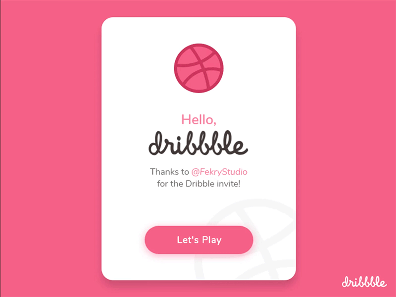 Hello Dribbble! animation card debut design dribbble first shot gif ui