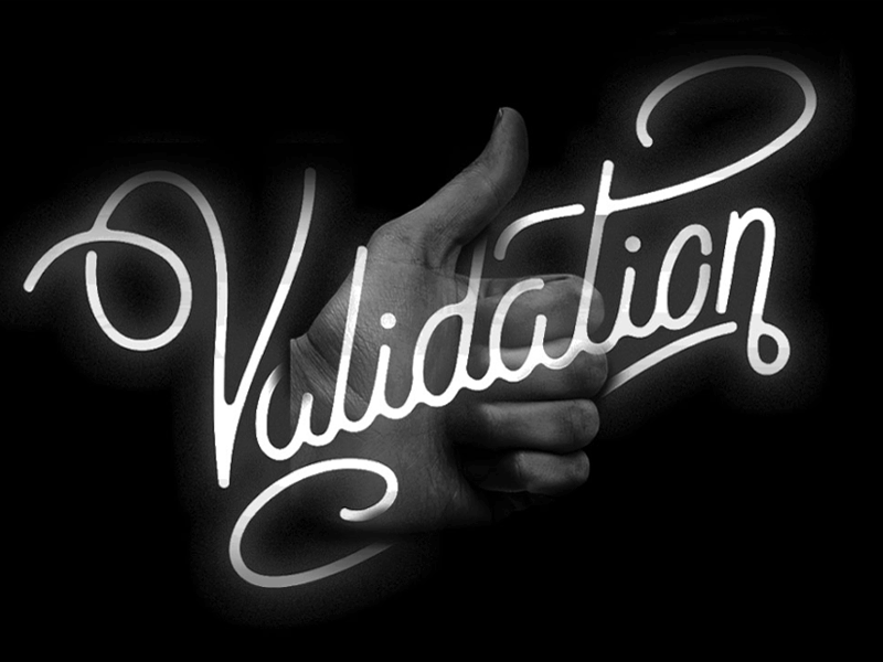 Validation black and white custom typography lettering typography