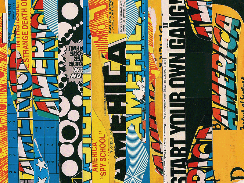 America america collage typography