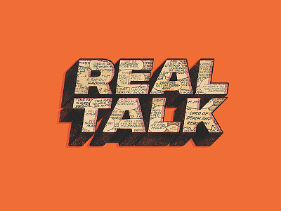 Real Talk comic book custom type lettering type typography