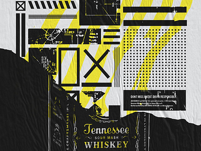 Jack Daniels 7 black and white collage design illustration poster poster art typography whiskey whisky
