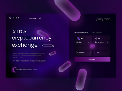 Xida Exchange app branding crypto exchange ui ux webdesign