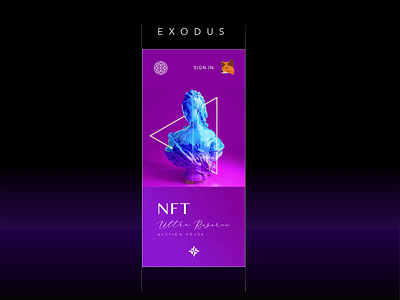 Exodus NFT App 3d animation app branding crypto design nft ui ux